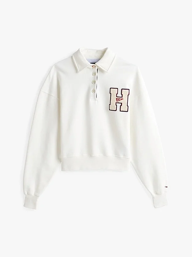 Свитшот Tommy Hilfiger поло с нашивкой "Н" (белый) - миниатюра 4