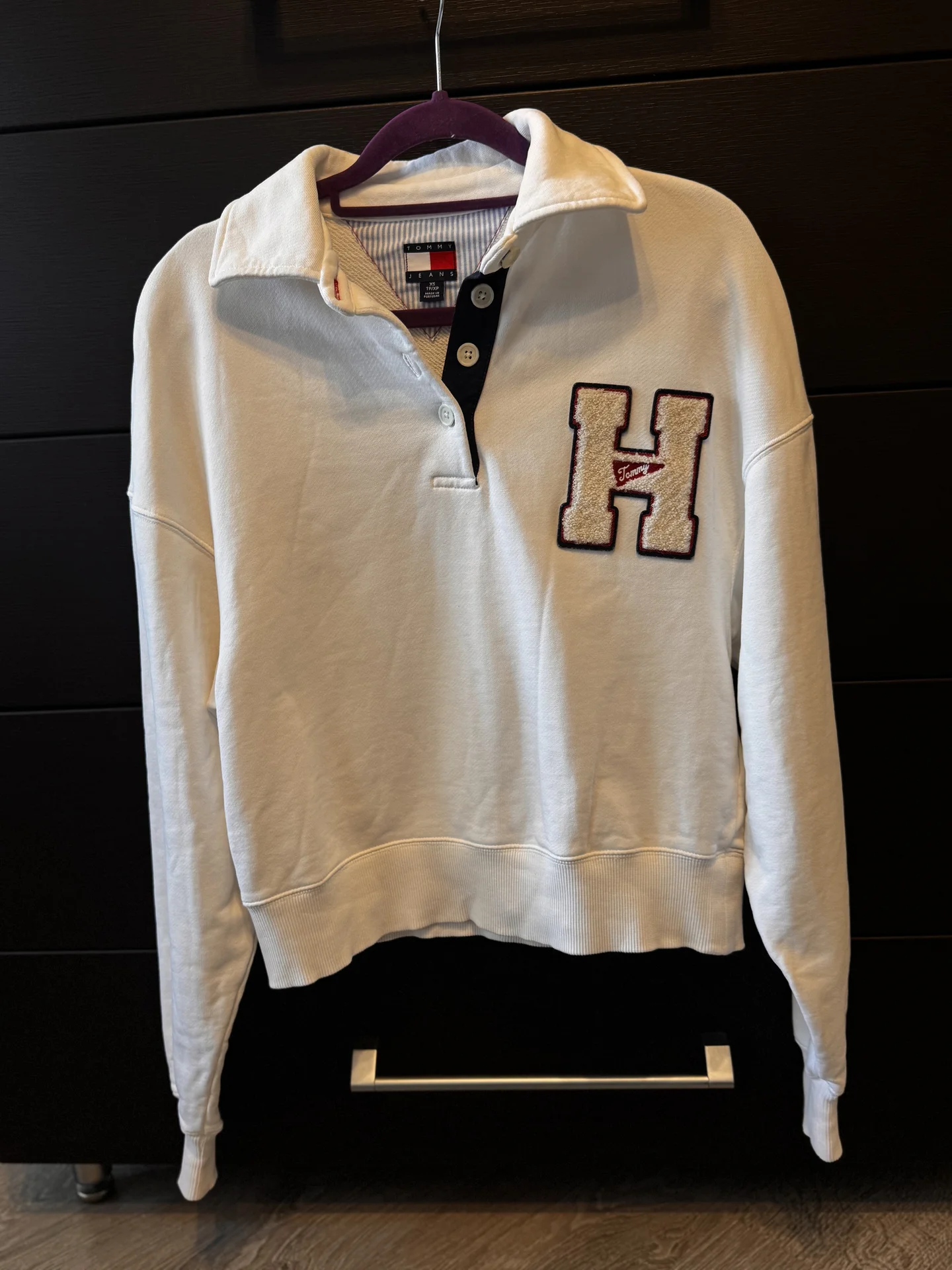 Свитшот Tommy Hilfiger поло с нашивкой "Н" (белый) - миниатюра 5