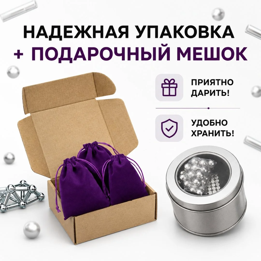 магнитный контруктор неокуб с палочками,антистресс - миниатюра 3