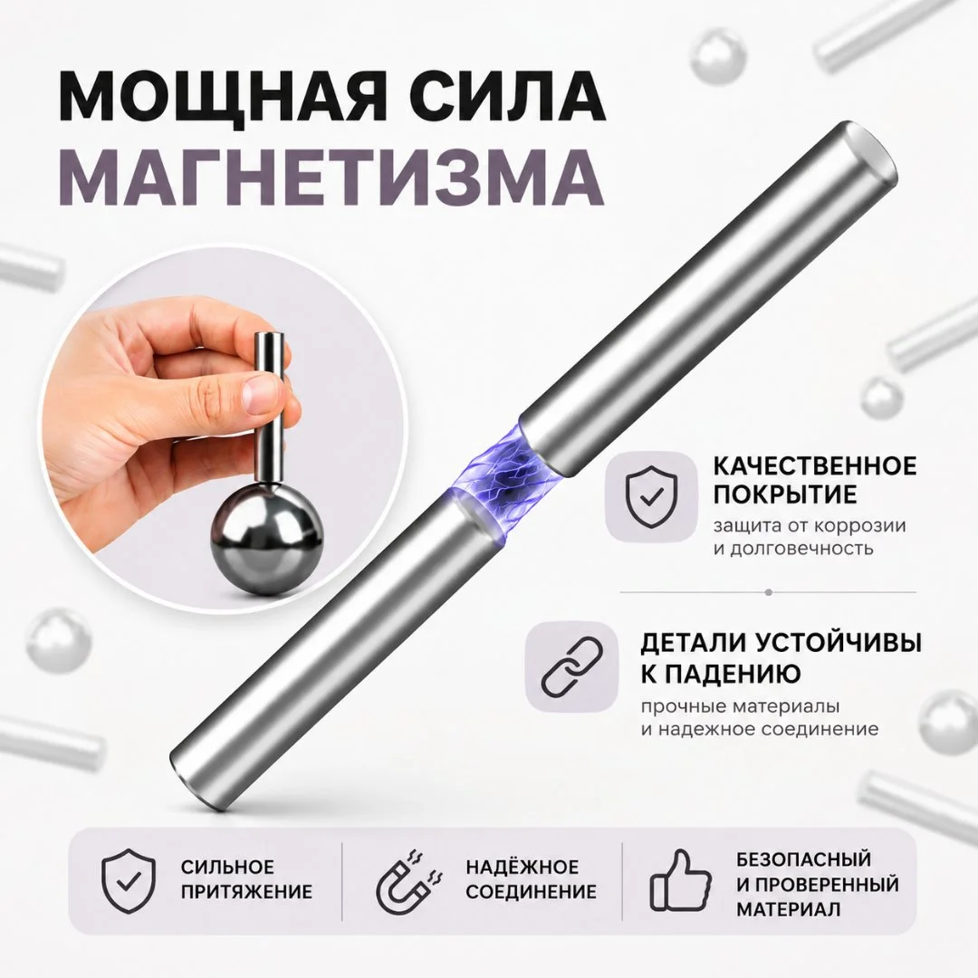 магнитный контруктор неокуб с палочками,антистресс - миниатюра 4