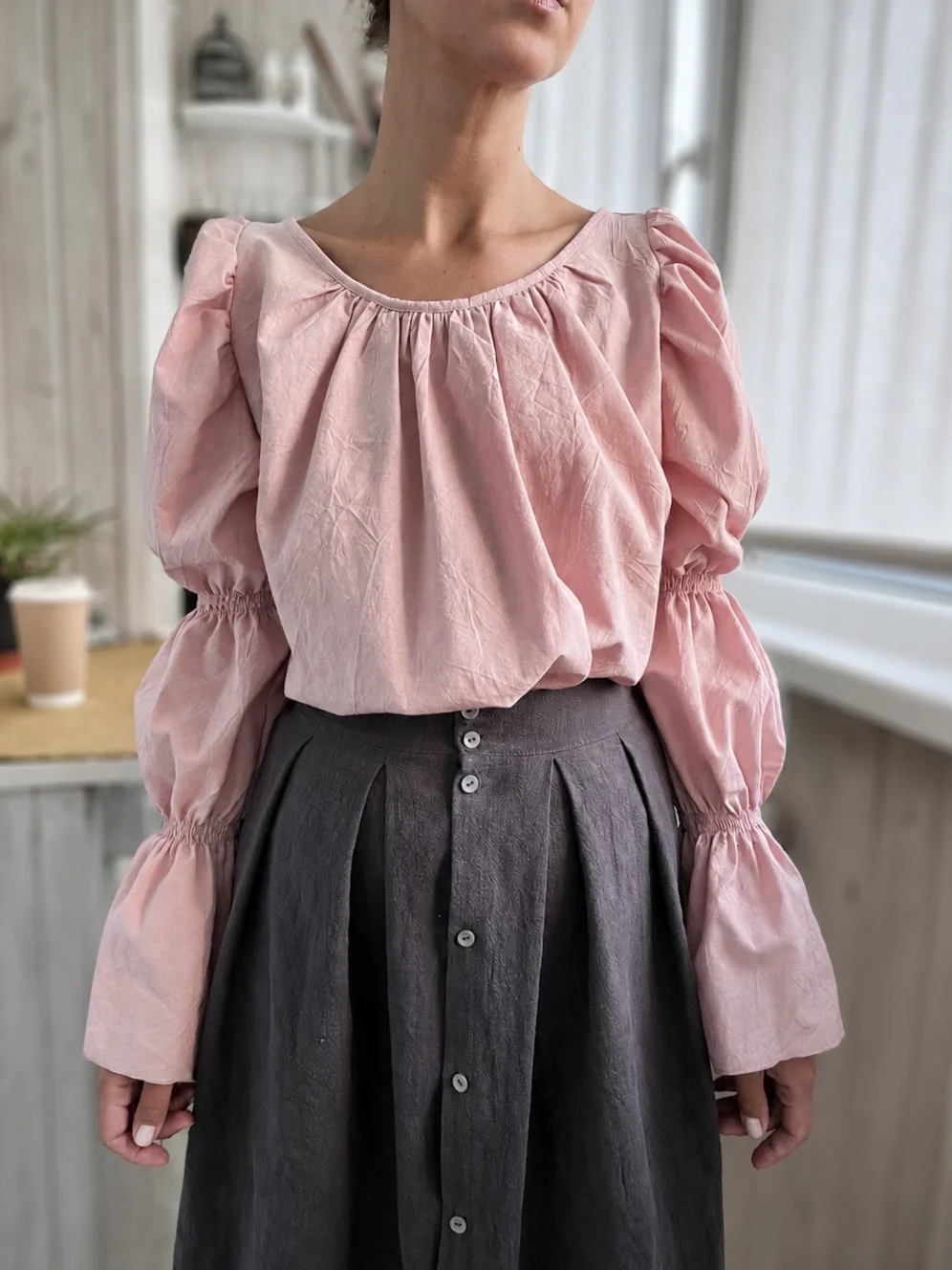 Топ с викторианским рукавом в стиле Unique fabric
