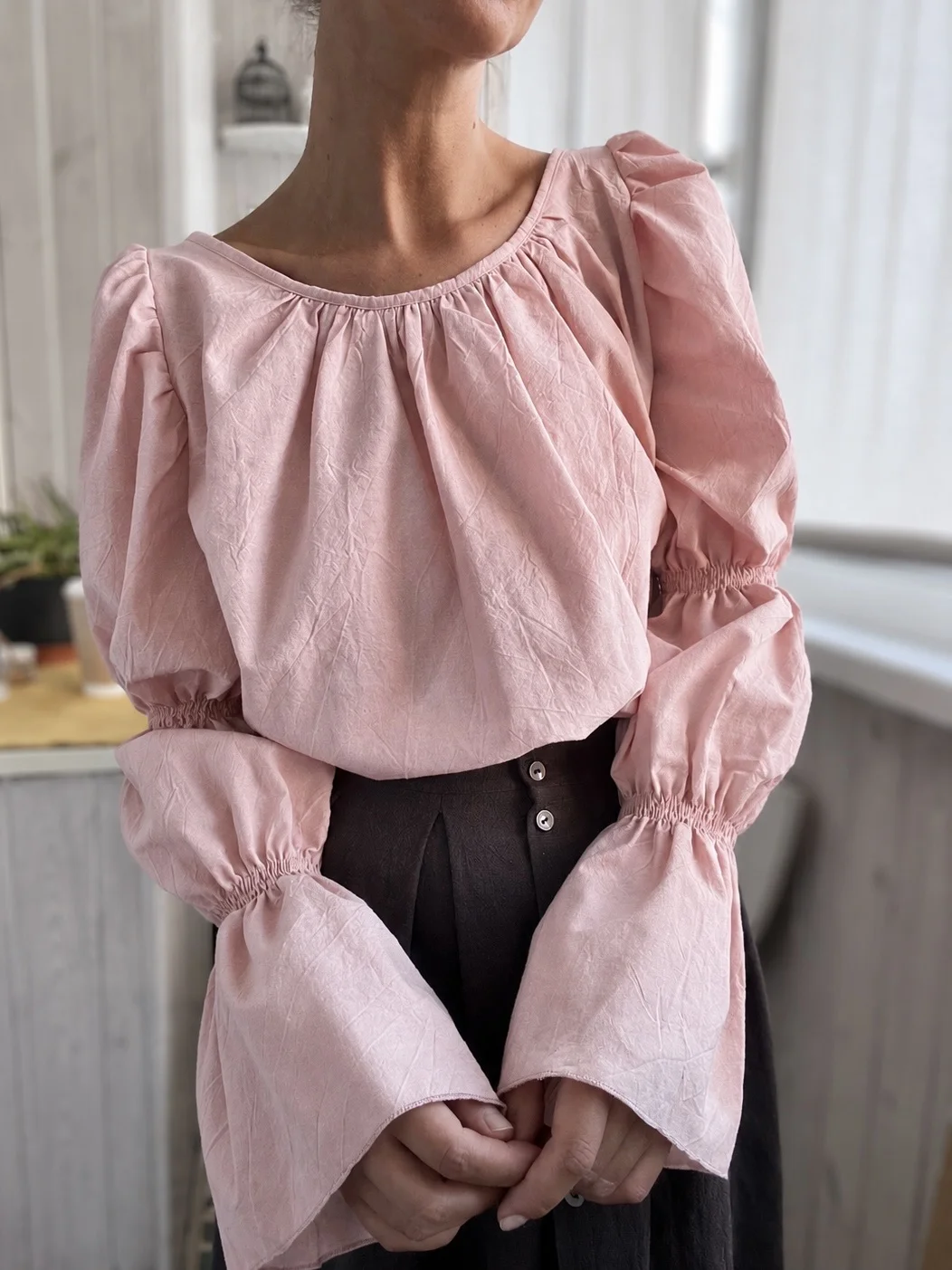 Топ с викторианским рукавом в стиле Unique fabric - миниатюра 2