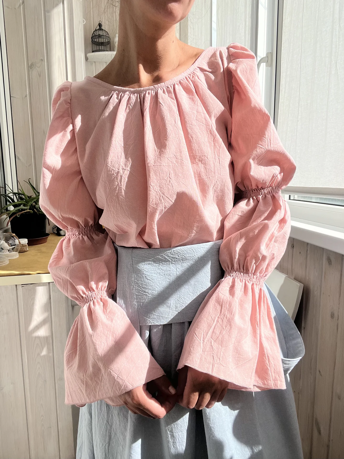 Топ с викторианским рукавом в стиле Unique fabric - миниатюра 4
