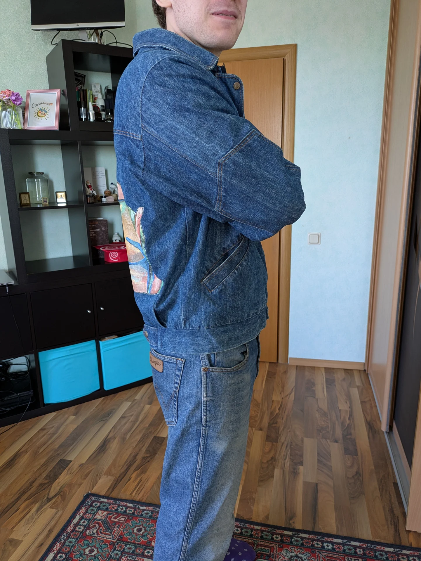 Джинсовая куртка в стиле workwear с принтом 2pac - миниатюра 6