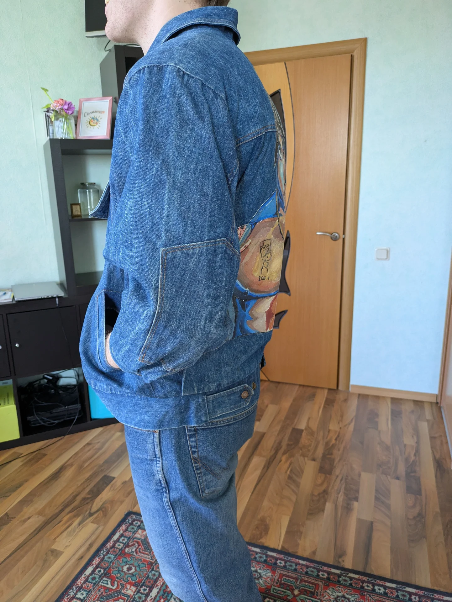 Джинсовая куртка в стиле workwear с принтом 2pac - миниатюра 7