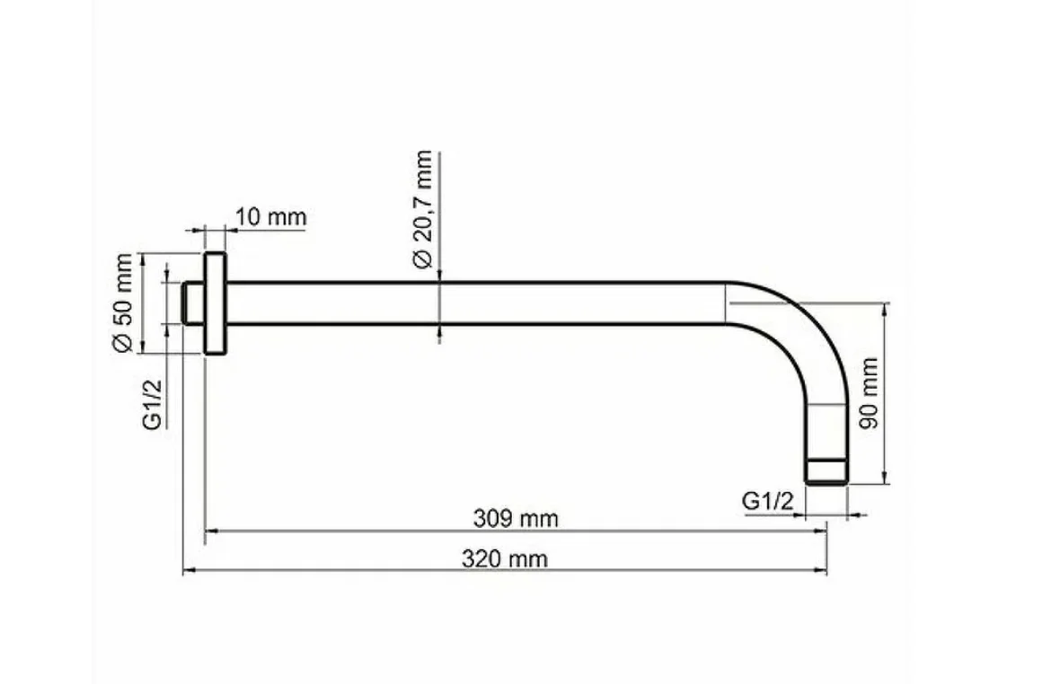 Кронштейн для верхнего душа WasserKRAFT A079 Черный матовый - миниатюра 3