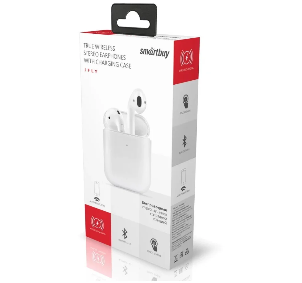 Беспроводные наушники Smartbuy iFly SBH-3055 с зарядной станцией, белый - миниатюра 4