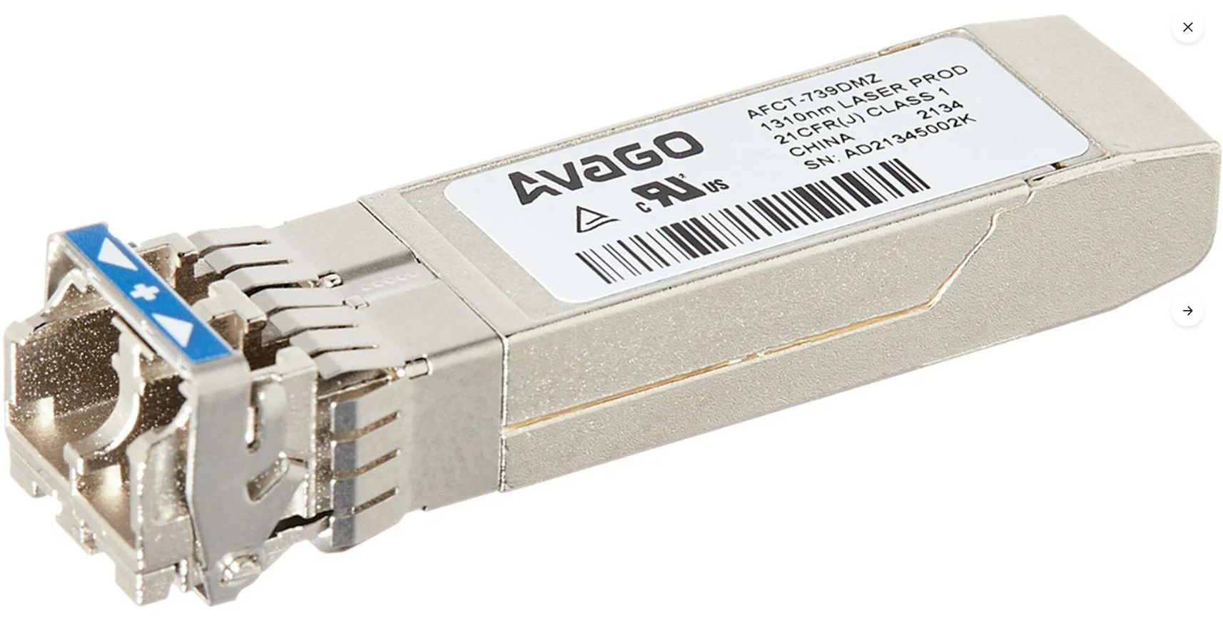 Трансивер Avago AFCT-739DMZ 10G (10G/1.25 GBd Ethernet), SFP+, LC SM LX 10 km, 1310nm DFB laser - миниатюра 2