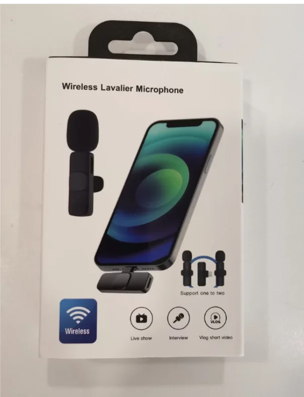 Петличный микрофон Bluetooth/ Беспроводная петличка для записи звука lightning / Черный - миниатюра 2