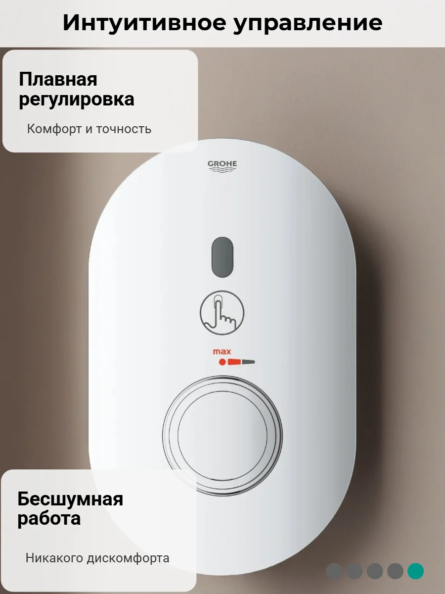 Внешняя часть термостатического смесителя Grohe Eurosmart Cosmopolitan E 36456000 - миниатюра 3