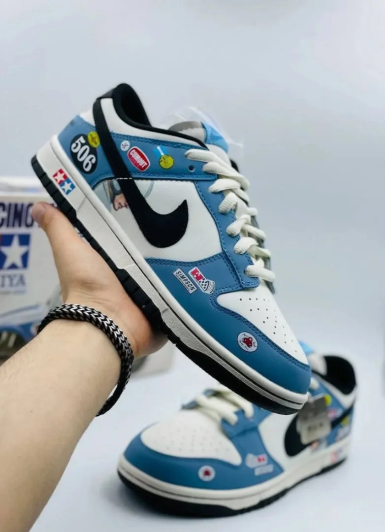 Кроссовки Nike Dunk Low Custom Stickers Blue - изображение 1