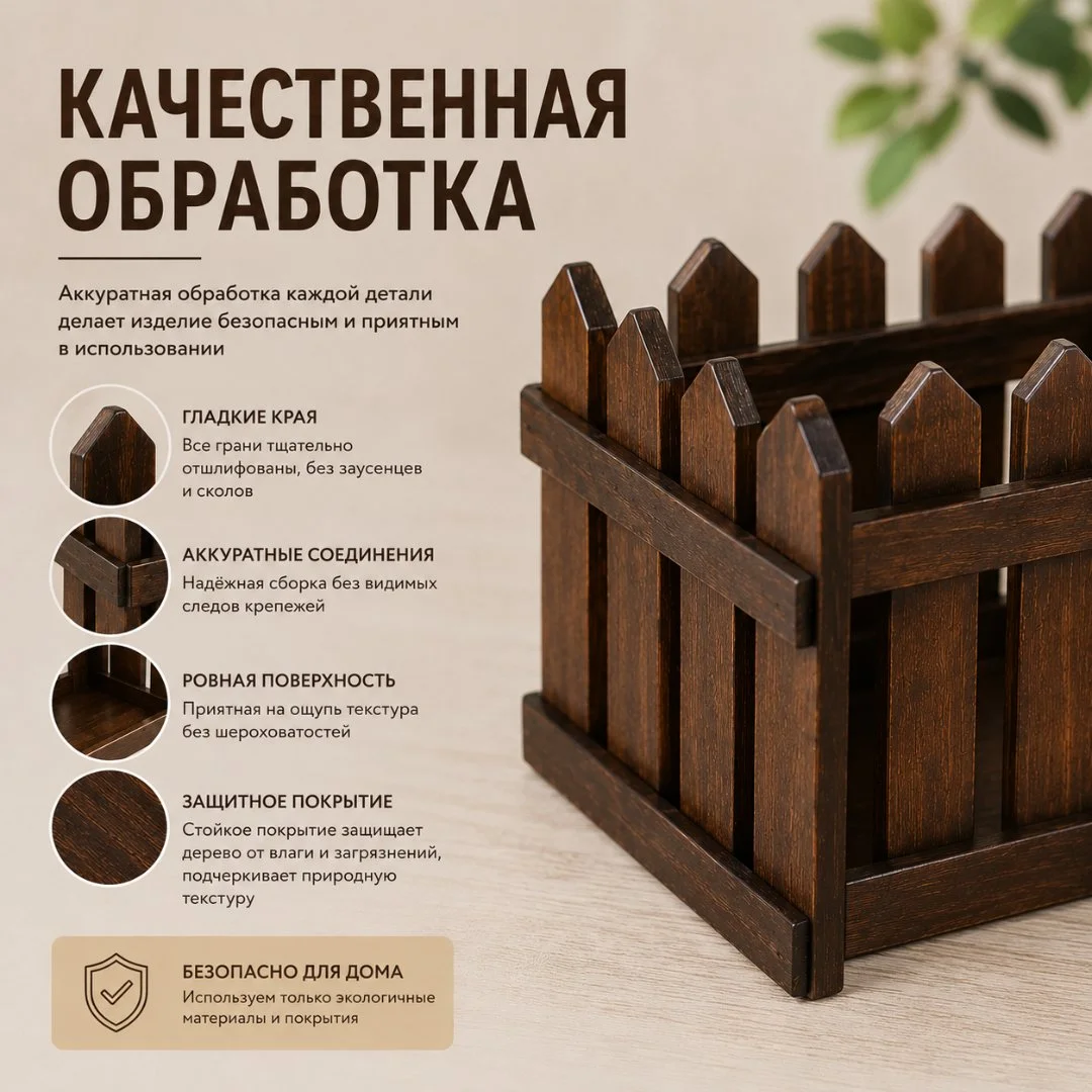 Декоративный деревянный ящик Кашпо - миниатюра 4