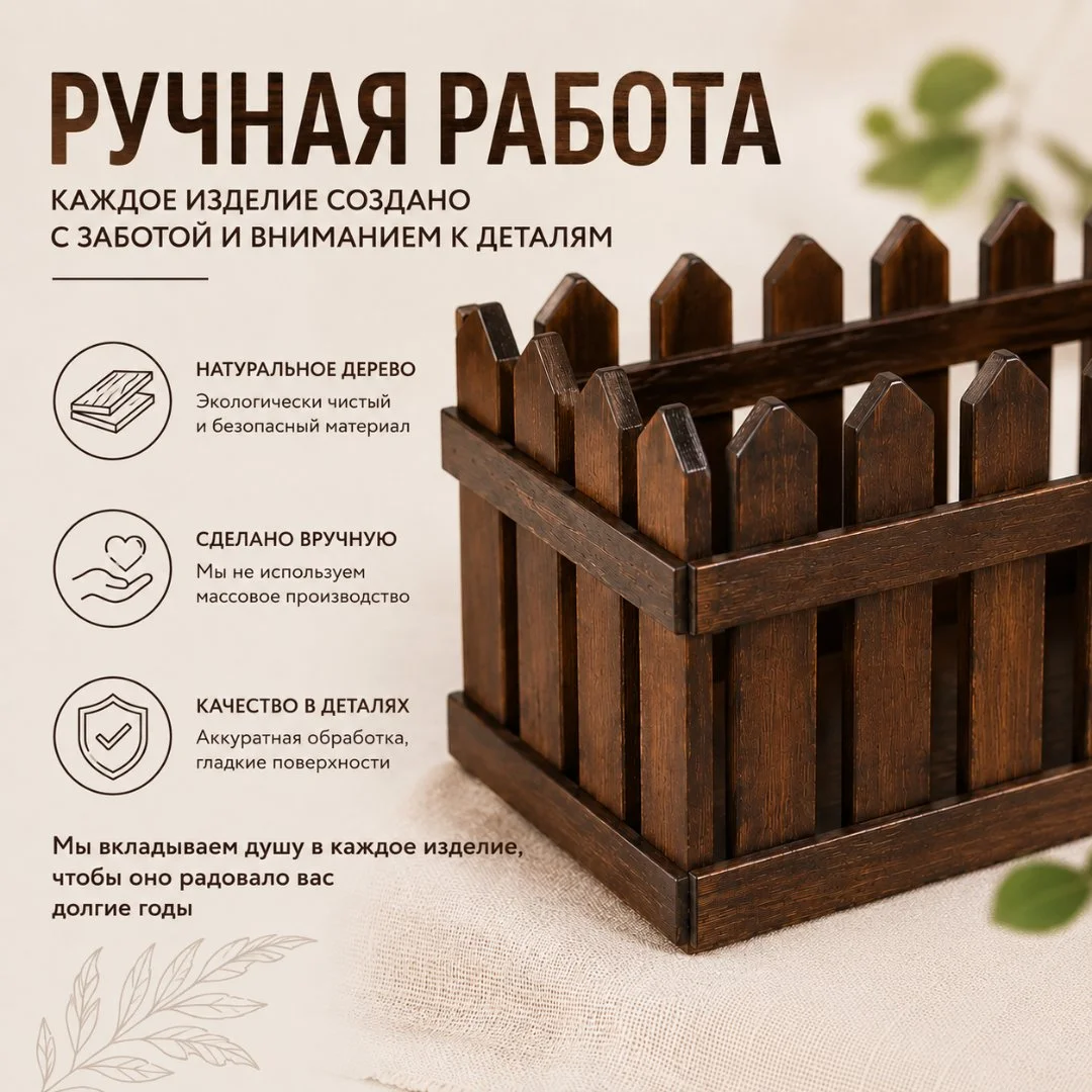 Декоративный деревянный ящик Кашпо - миниатюра 5