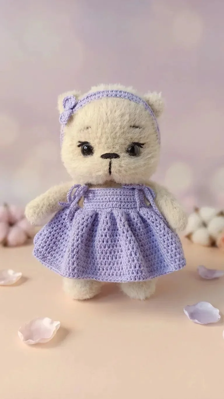 Вязаная игрушка медведь - изображение 1