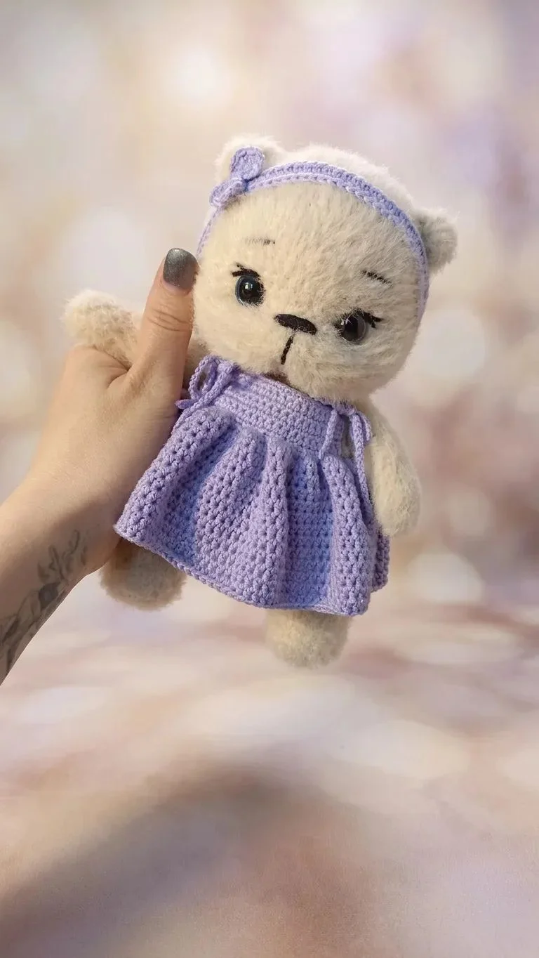 Вязаная игрушка медведь - миниатюра 2