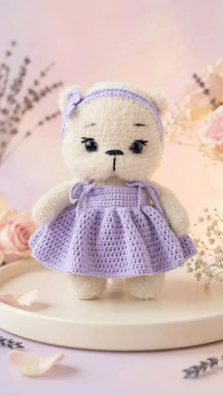 Вязаная игрушка медведь - миниатюра 3