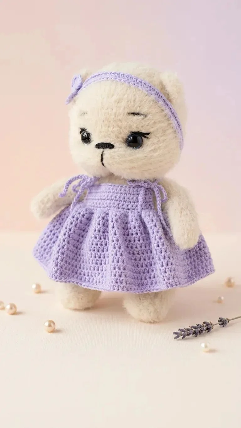Вязаная игрушка медведь - миниатюра 4