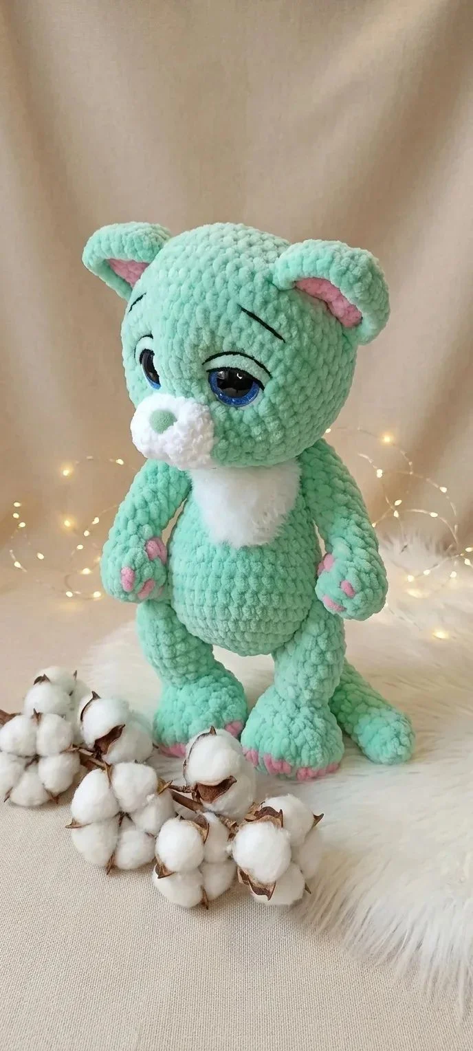 Вязаная игрушка кот - миниатюра 4