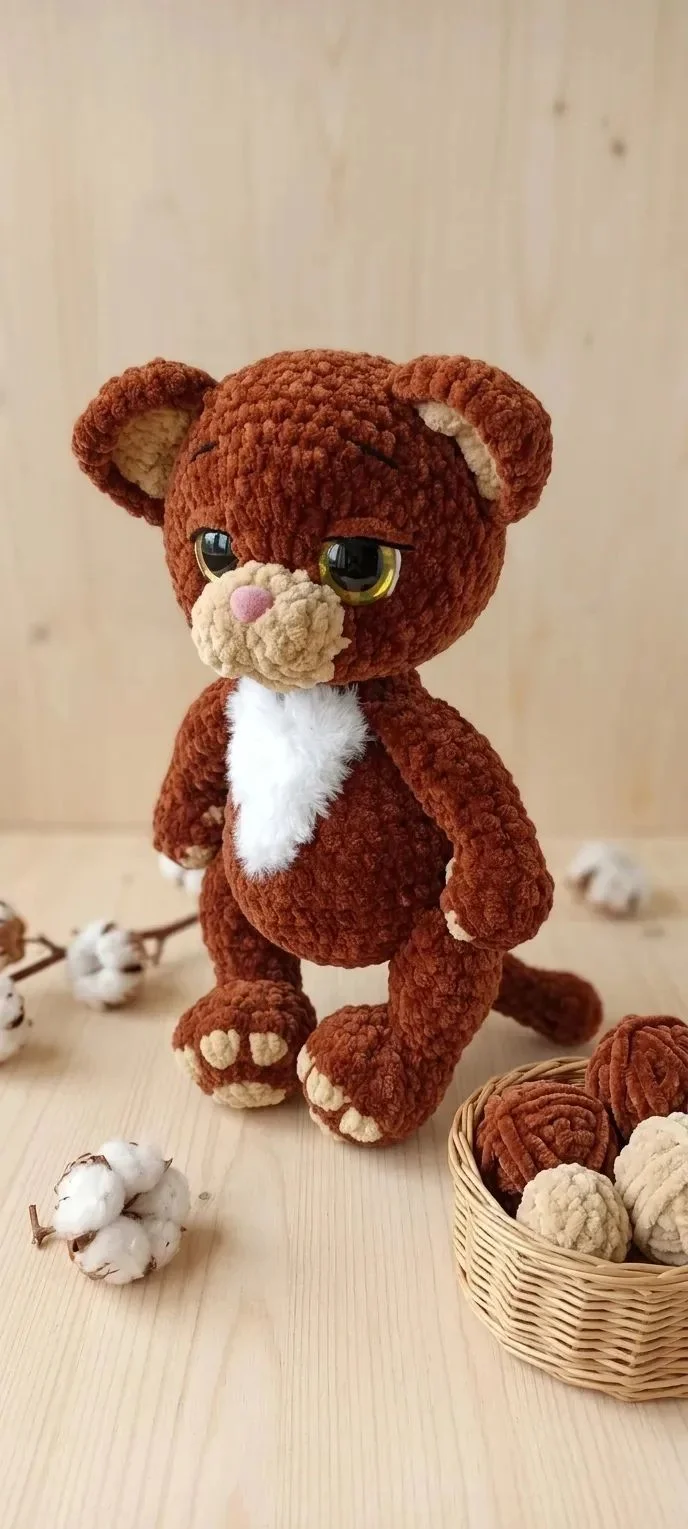 Вязаная игрушка кот - миниатюра 4