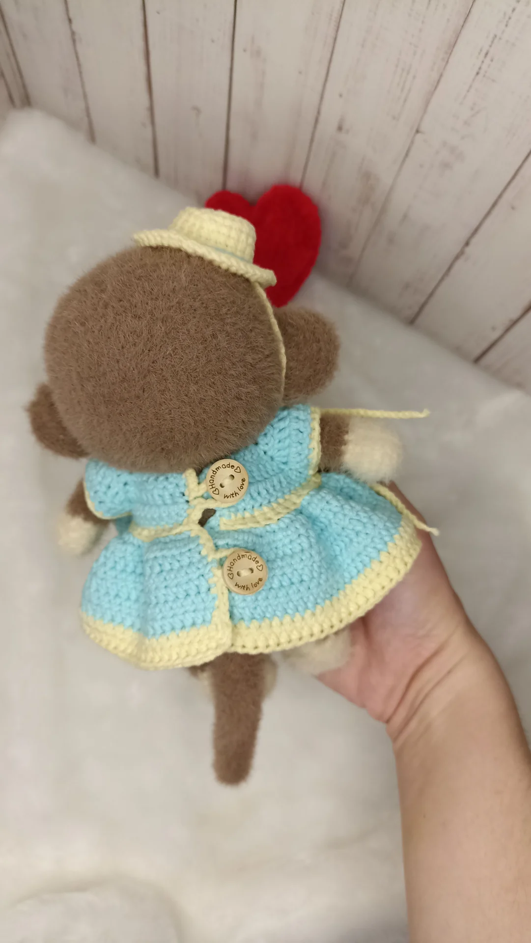Вязаная игрушка обезьянка - миниатюра 2