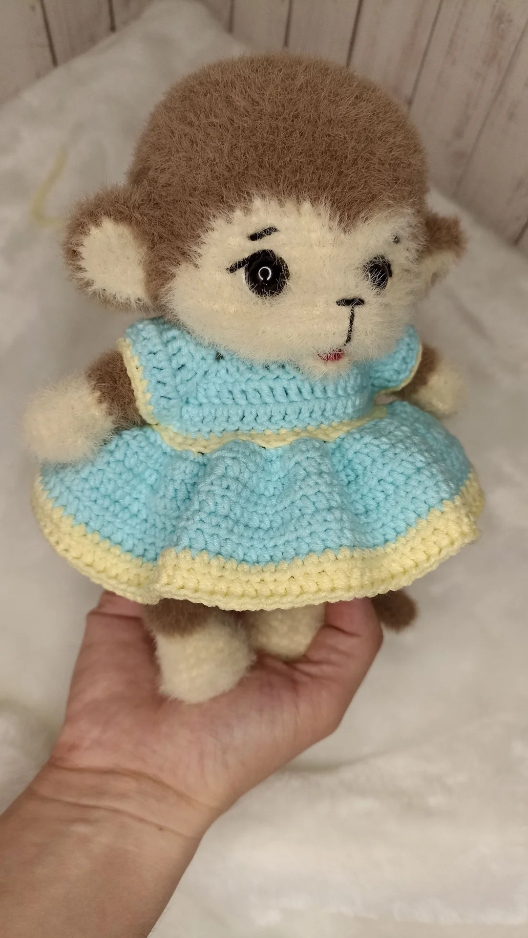 Вязаная игрушка обезьянка - миниатюра 5