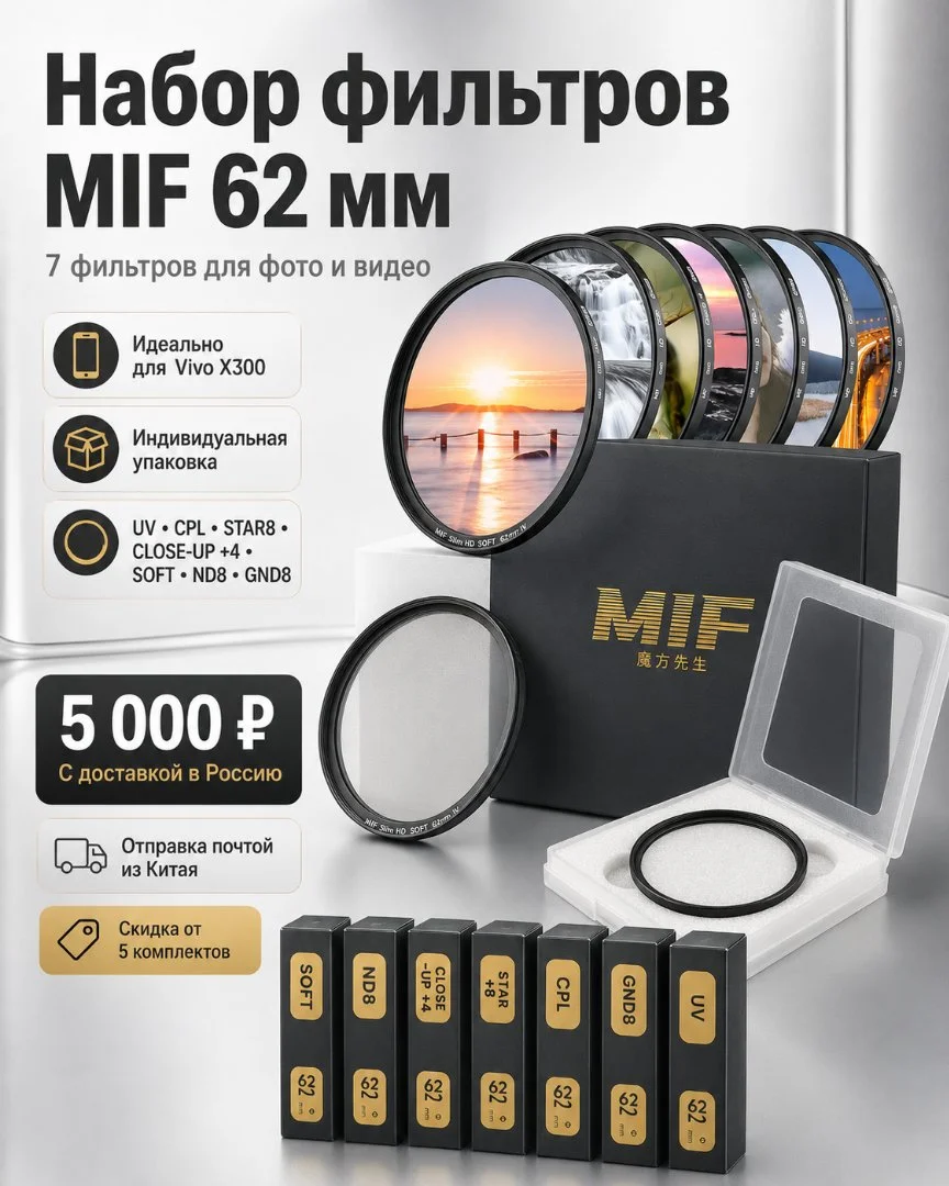 Набор фильтров MIF 62 мм для фотокамеры - миниатюра 2