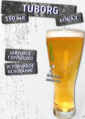 Набор пивных бокалов Tuborg 330 мл