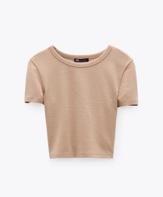Футболка Zara бежевая - изображение 1
