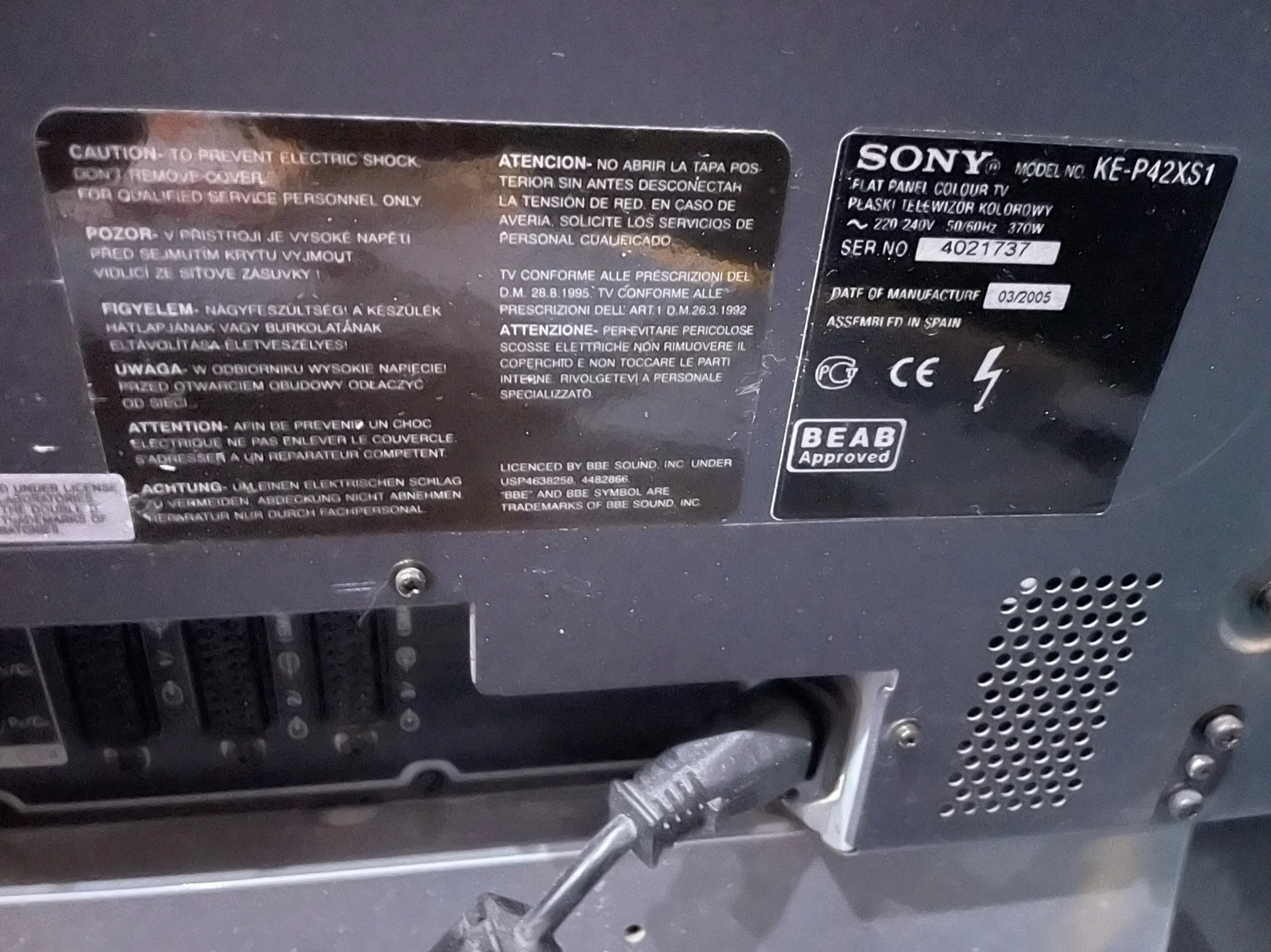 Телевизор Sony KE-P42XS1 - миниатюра 2