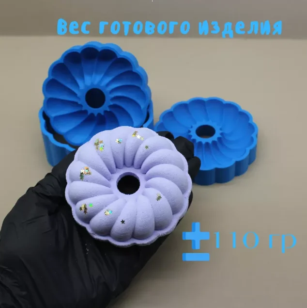 3Д форма для бомбочек Зефирный пончик - миниатюра 2