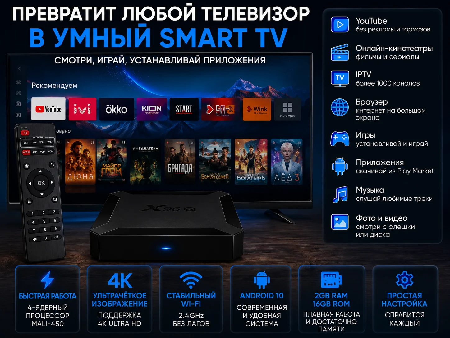 SMART TV ПРИСТАВКА OS ANDROID - миниатюра 2