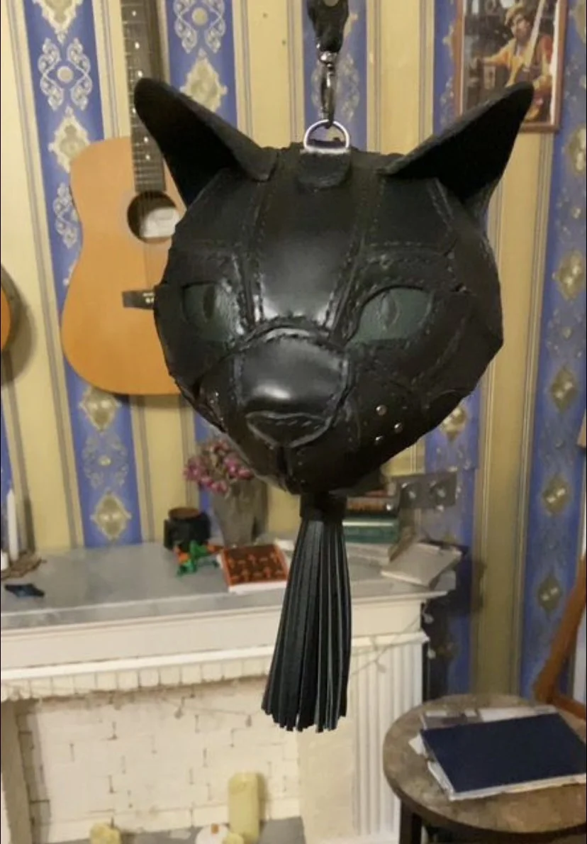 Сумка из кожи кошка кот - миниатюра 2