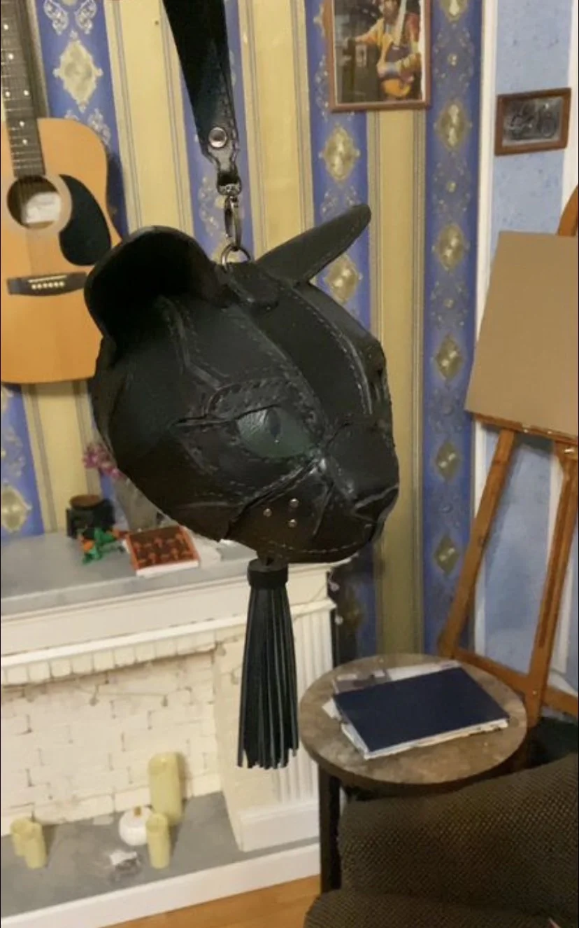 Сумка из кожи кошка кот - миниатюра 3