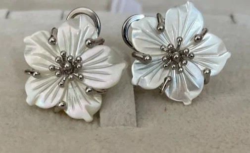 Серьги серебро 925 перламутр натуральный - изображение 1