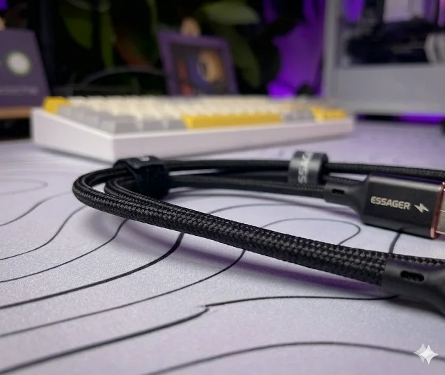 Зарядный кабель Essager 120W 6A Type-C Super Flash - миниатюра 4