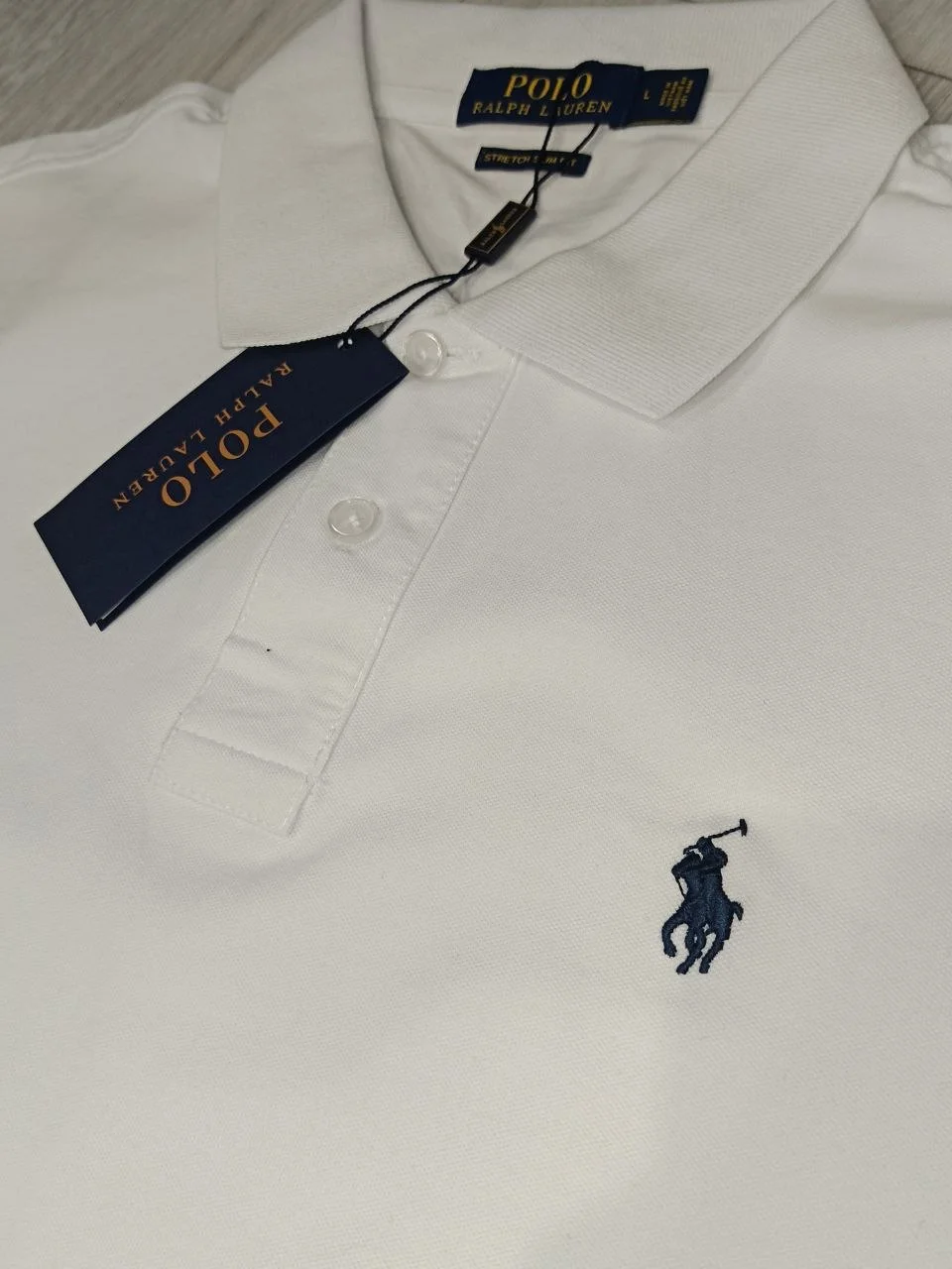 Футболка поло Polo Ralph Lauren (размер L) белая - миниатюра 3