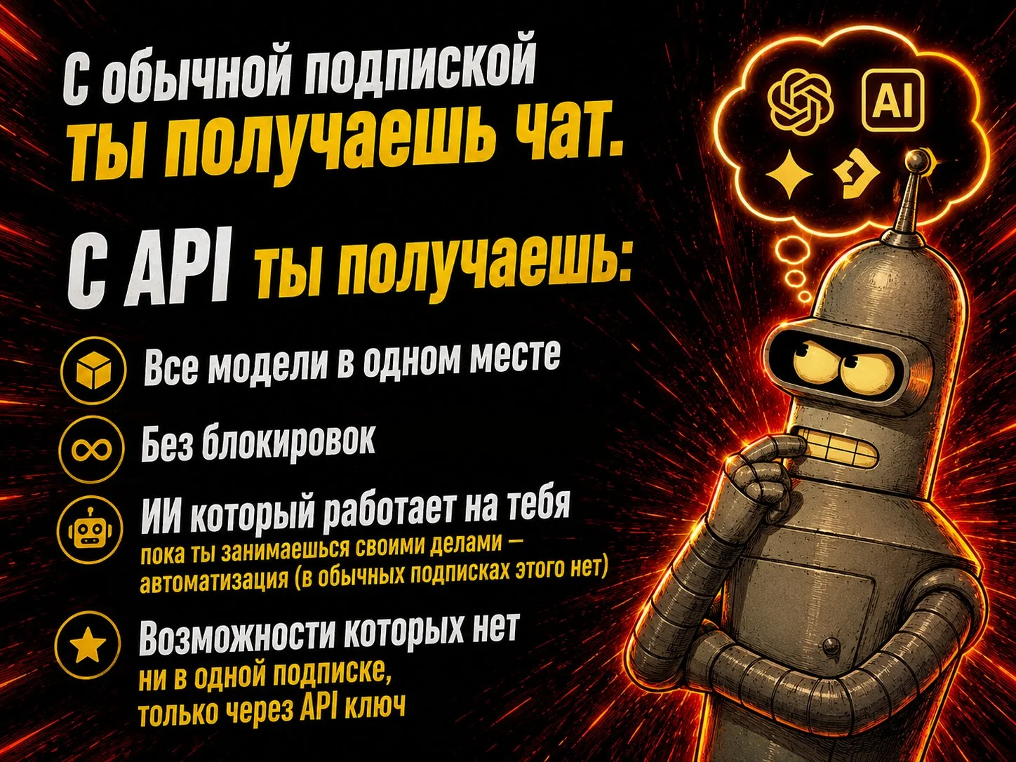 Все нейросети в одном ключе — без страха бана. Доступ к ChatGPT, Claude, Gemini. Аналог подписок Max - миниатюра 3