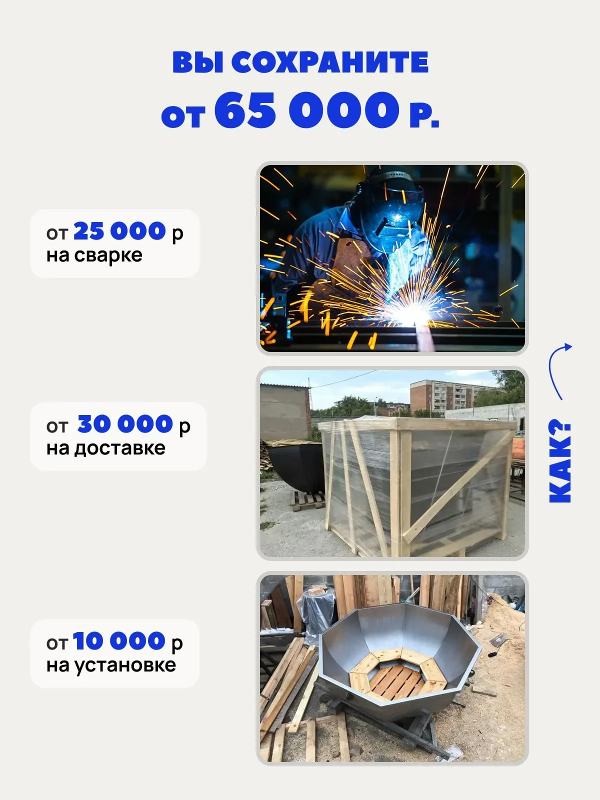 Заготовка банного чана с подогревом для самостоятельной сварки с деревянными сиденьями - миниатюра 3