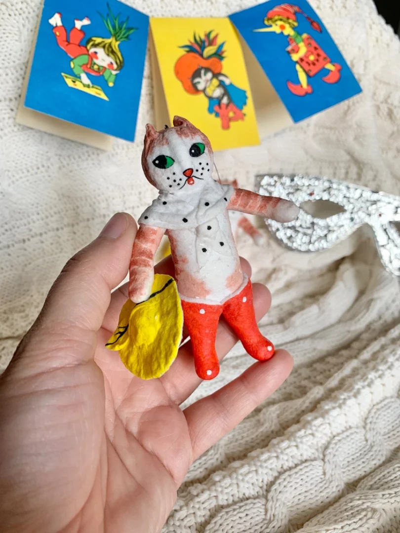 Ватная елочная игрушка Кот в сапогах - миниатюра 4