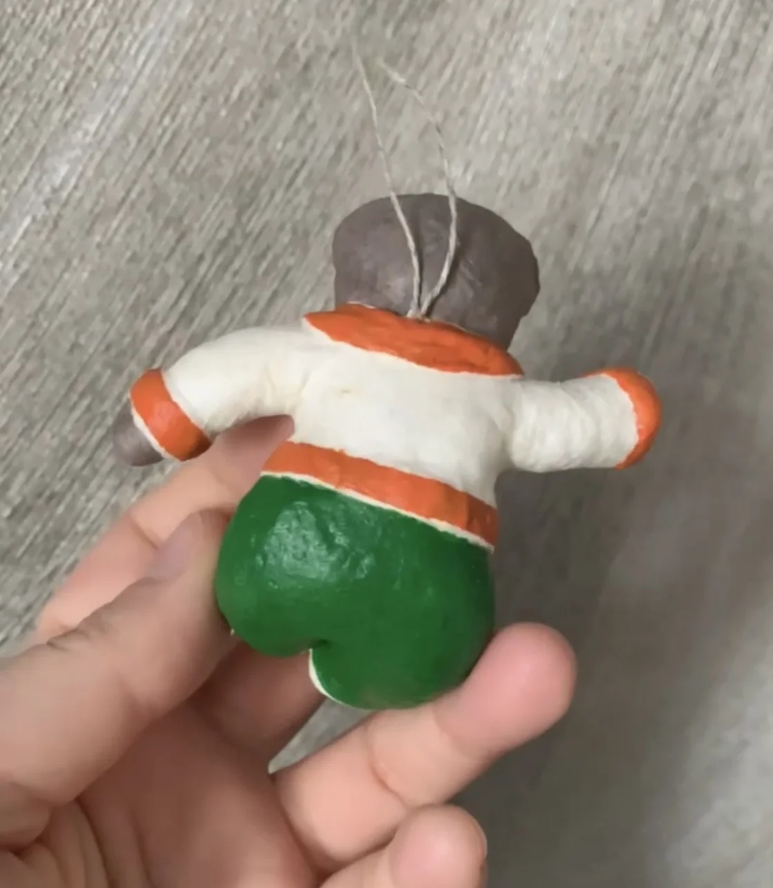 Ватная елочная игрушка медведь - миниатюра 9