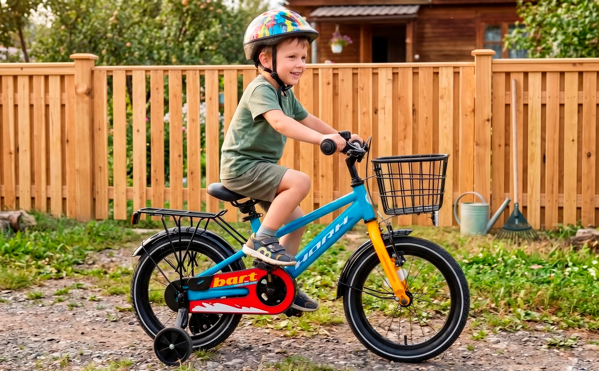 Велосипед HORH BART 14" (2024) Light Blue-Yellow - миниатюра 2