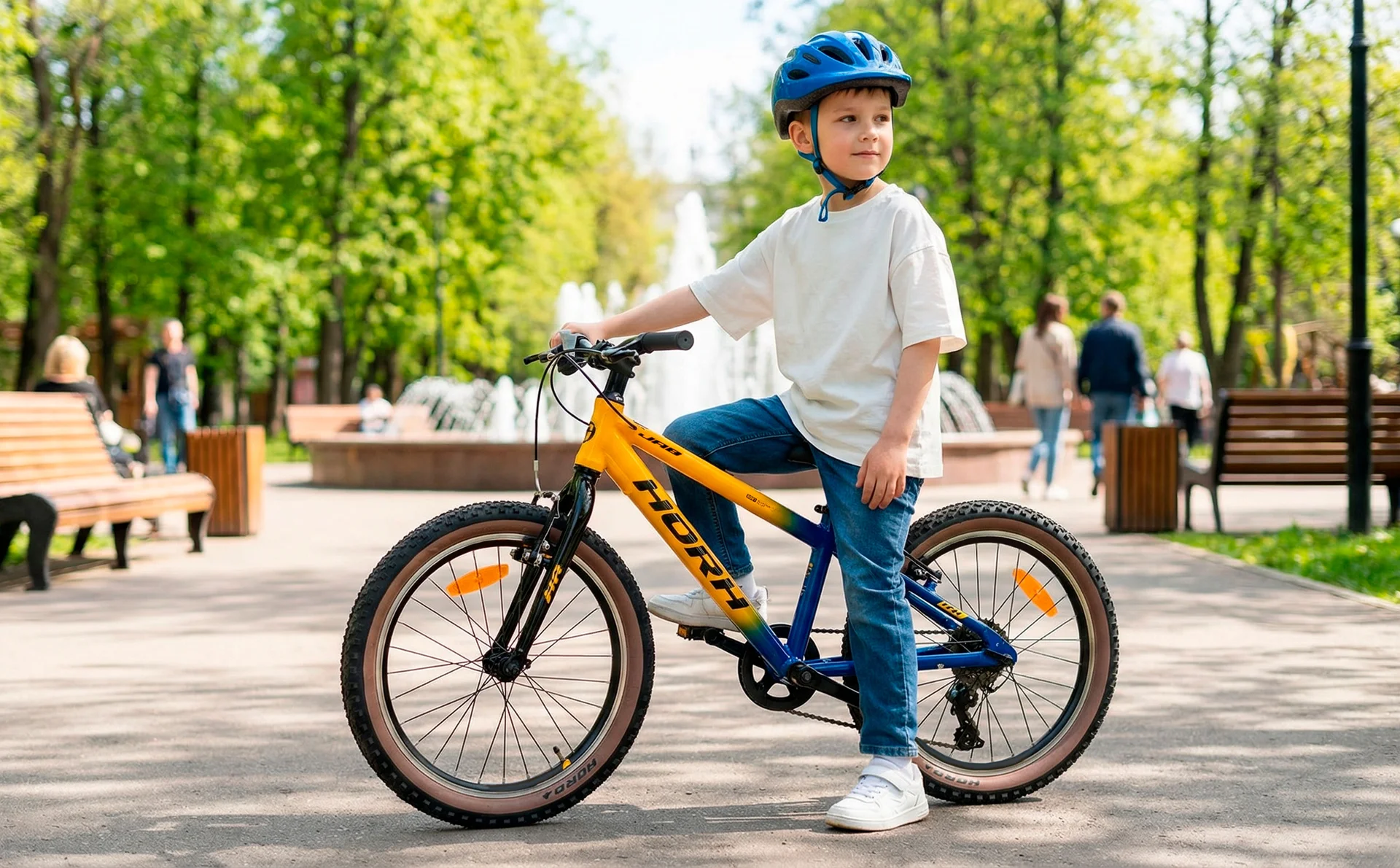 Велосипед HORH JAB JABVB20 20" (2024) Yellow-Dark Blue - миниатюра 2