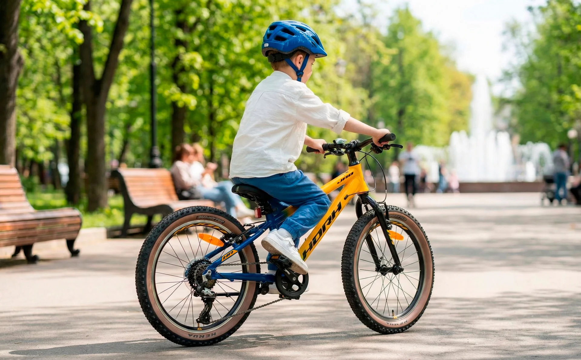 Велосипед HORH JAB JABVB20 20" (2024) Yellow-Dark Blue - миниатюра 3