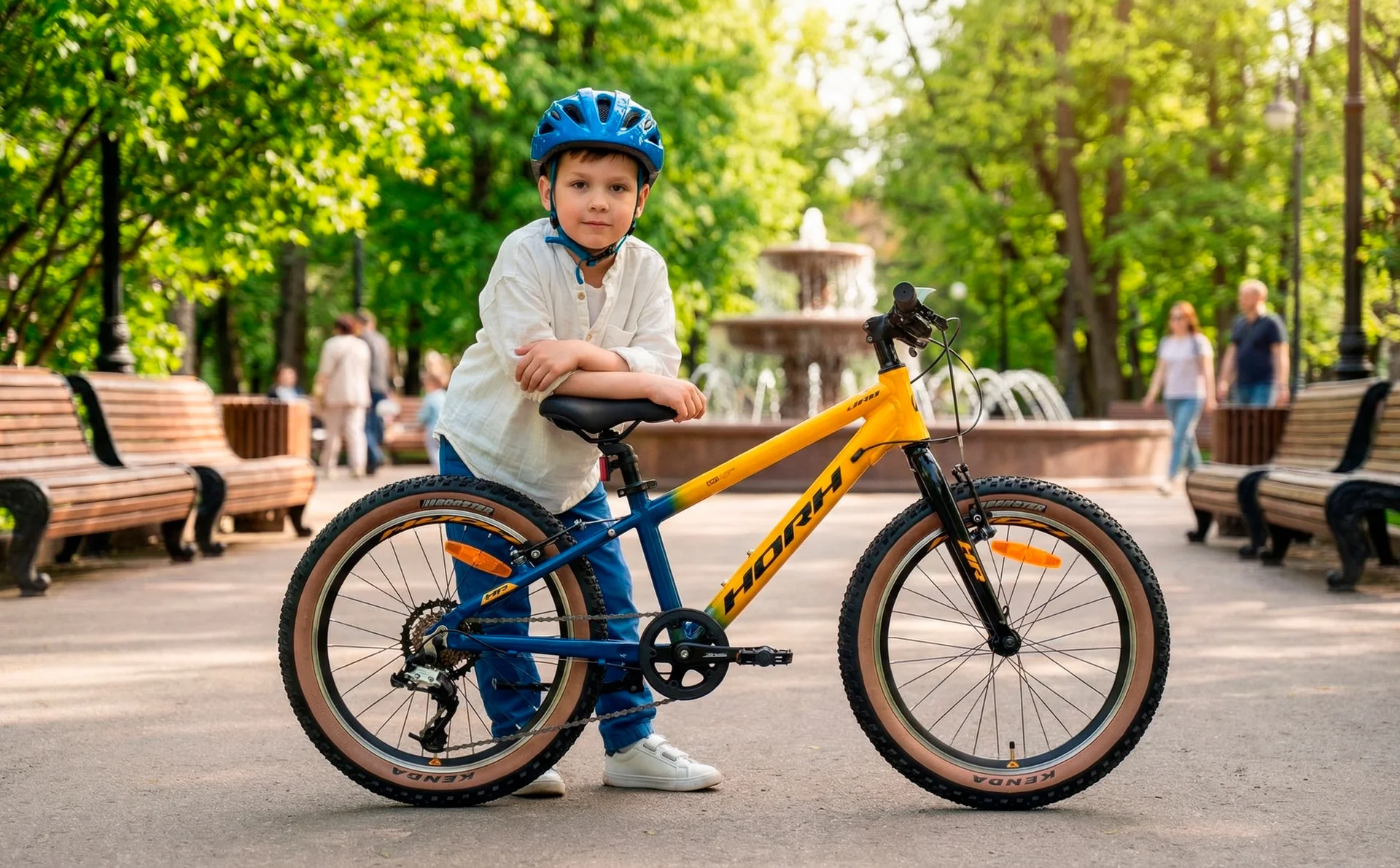 Велосипед HORH JAB JABVB20 20" (2024) Yellow-Dark Blue - миниатюра 4