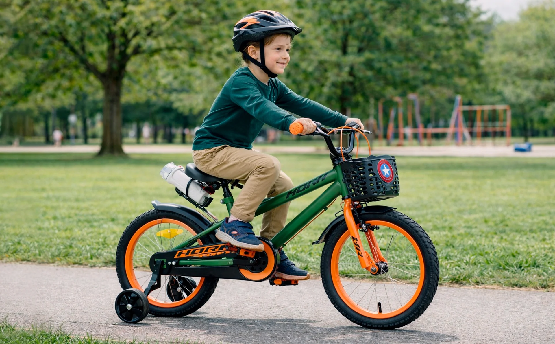 Велосипед HORH FORTE 16" (2026) Green-Orange - миниатюра 4