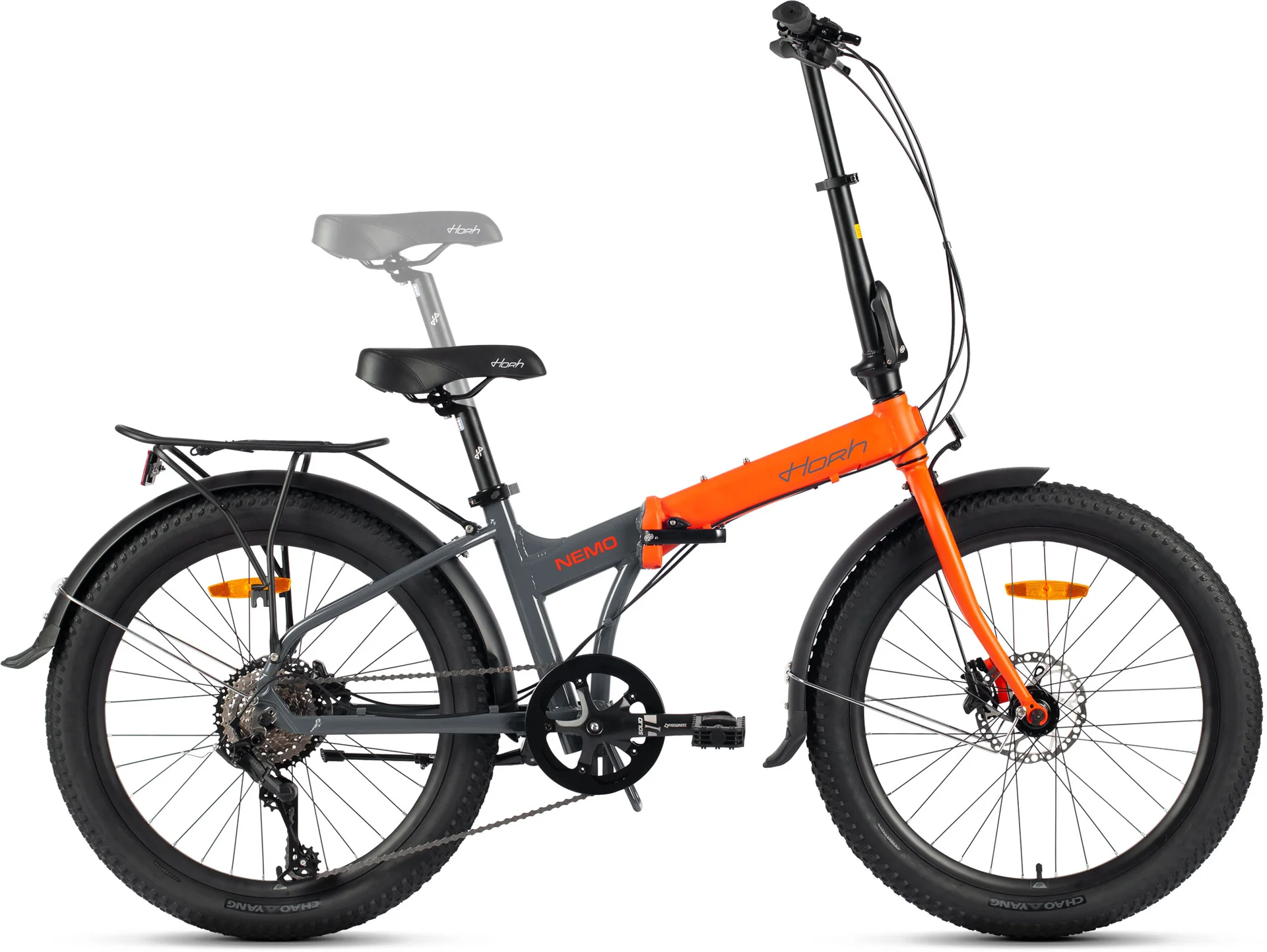 Велосипед HORH NEMO 9SP HD FAT 24" (2024) Orange-Dark Grey - миниатюра 2