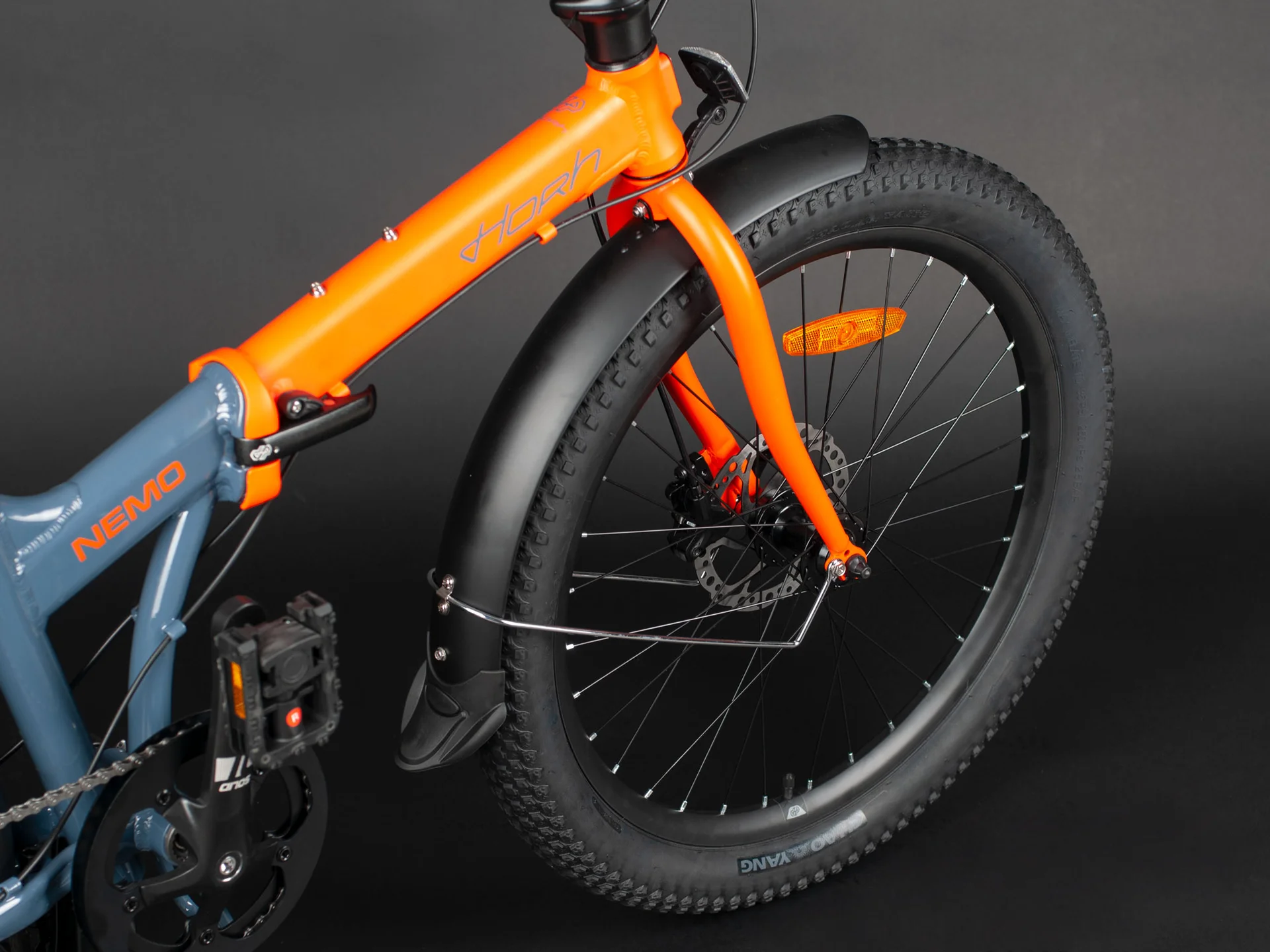 Велосипед HORH NEMO 9SP HD FAT 24" (2024) Orange-Dark Grey - миниатюра 8