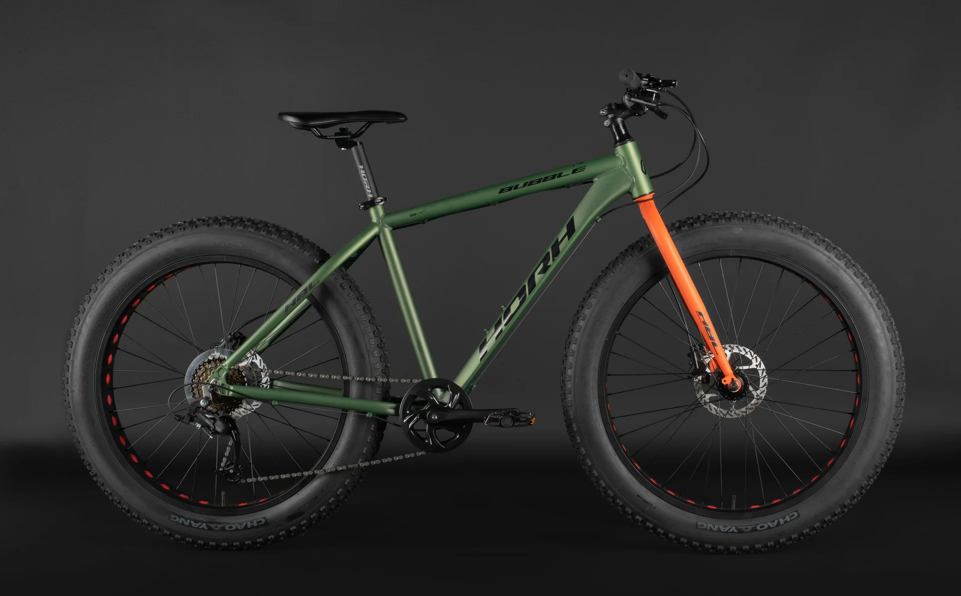Велосипед HORH BUBBLE 26"HD (2024) Matt Green-Orange - миниатюра 2