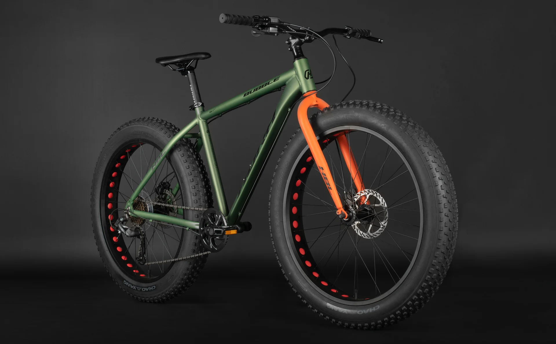 Велосипед HORH BUBBLE 26"HD (2024) Matt Green-Orange - миниатюра 3
