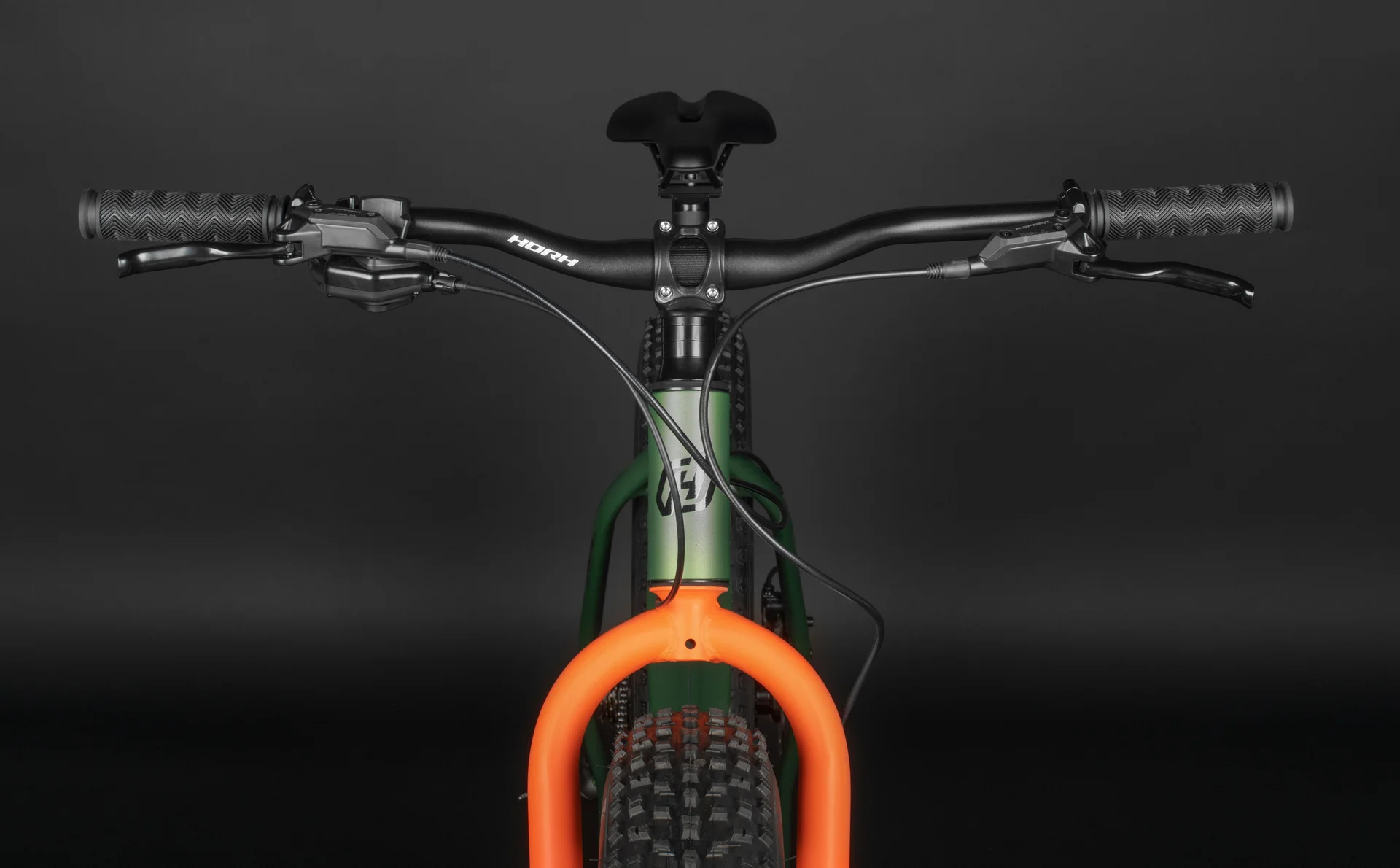 Велосипед HORH BUBBLE 26"HD (2024) Matt Green-Orange - миниатюра 5